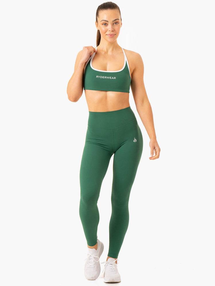 Women's Ryderwear Women Sports Bra Frequency Sports Bra Emerald | NZ2229CE