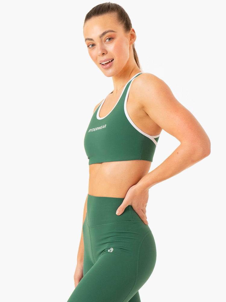 Women's Ryderwear Women Sports Bra Frequency High Impact Sports Bra Emerald | NZ2261WY