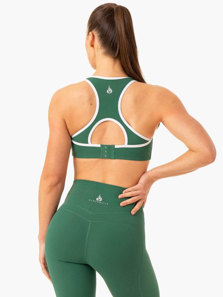 Women's Ryderwear Women Sports Bra Frequency High Impact Sports Bra Emerald | NZ2261WY