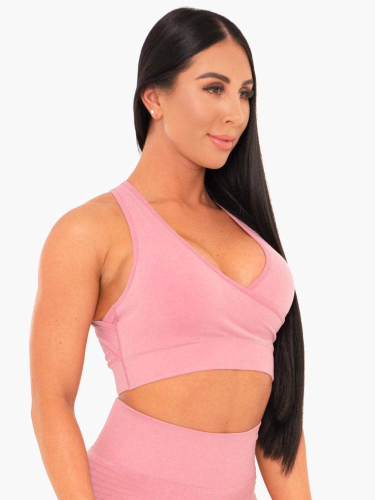 Women's Ryderwear Women Sports Bra Geo Seamless Sports Bra Pink | NZ2419AP