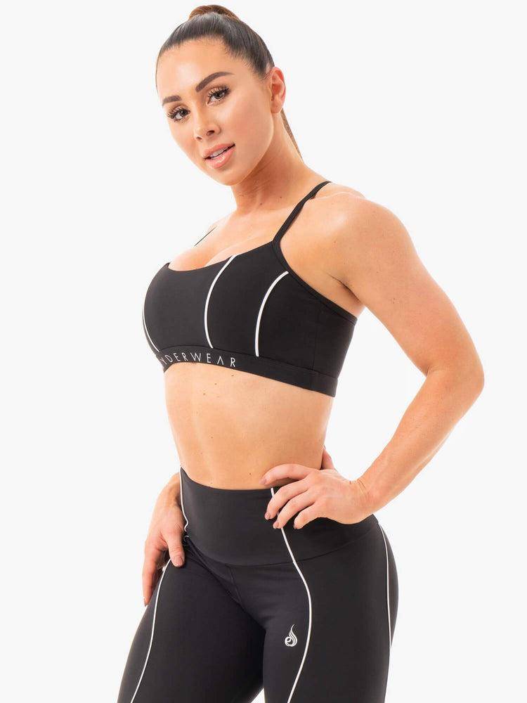 Women's Ryderwear Women Sports Bra Glow V2 Sports Bra Black | NZ2452RW