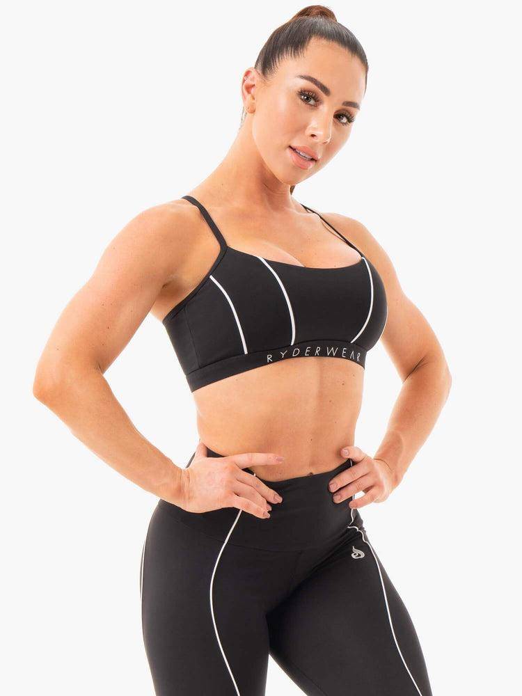 Women's Ryderwear Women Sports Bra Glow V2 Sports Bra Black | NZ2452RW