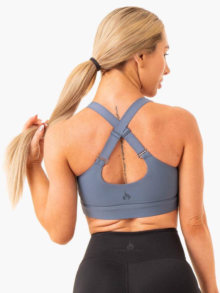 Women's Ryderwear Women Sports Bra Heighten High Impact Sports Bra Steel Blue | NZ2289RW