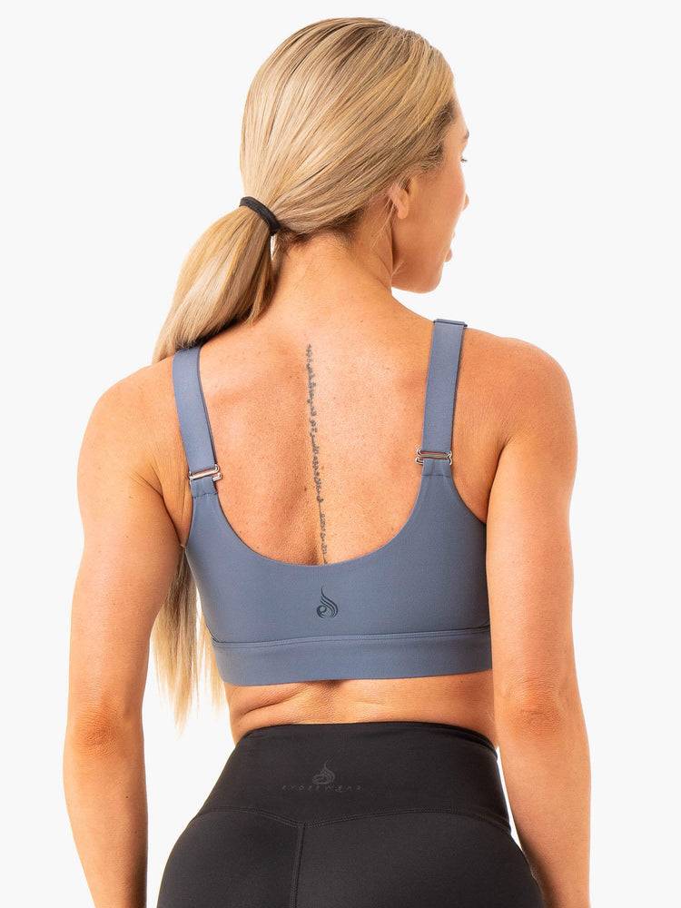 Women's Ryderwear Women Sports Bra Heighten High Impact Sports Bra Steel Blue | NZ2289RW