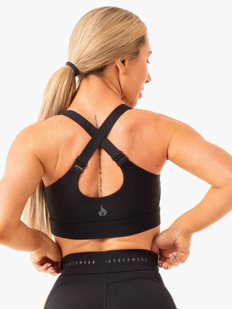 Women's Ryderwear Women Sports Bra Heighten High Impact Sports Bra Black | NZ2310NB