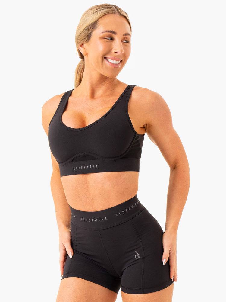 Women's Ryderwear Women Sports Bra Heighten High Impact Sports Bra Black | NZ2310NB