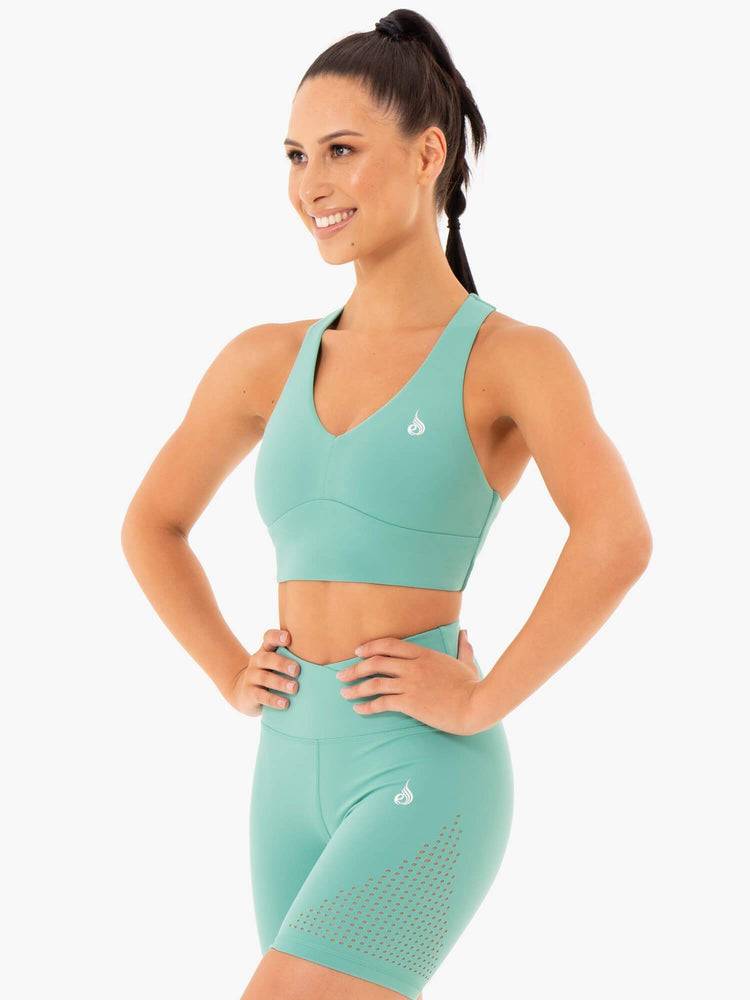 Women's Ryderwear Women Sports Bra Impact Sports Bra Turquoise | NZ2376WY