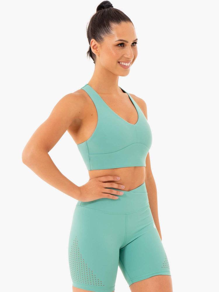 Women's Ryderwear Women Sports Bra Impact Sports Bra Turquoise | NZ2376WY