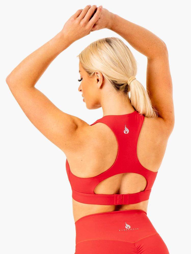 Women's Ryderwear Women Sports Bra Knockout Racer Back Sports Bra Red | NZ2417DN