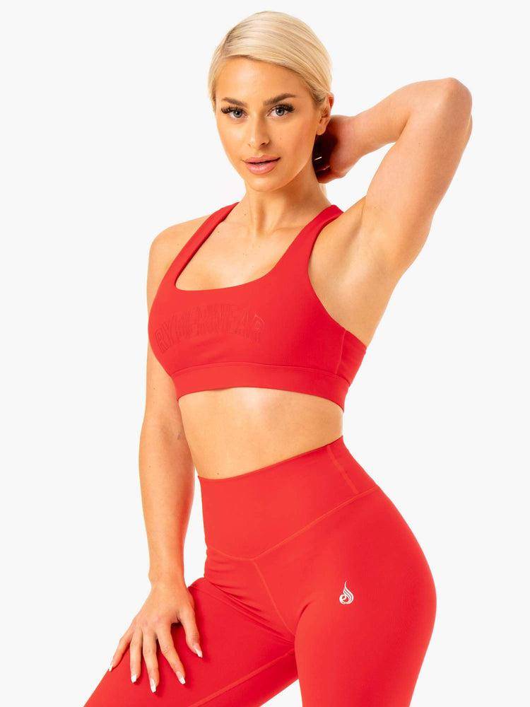 Women's Ryderwear Women Sports Bra Knockout Racer Back Sports Bra Red | NZ2417DN