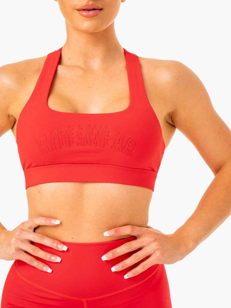 Women's Ryderwear Women Sports Bra Knockout Racer Back Sports Bra Red | NZ2417DN