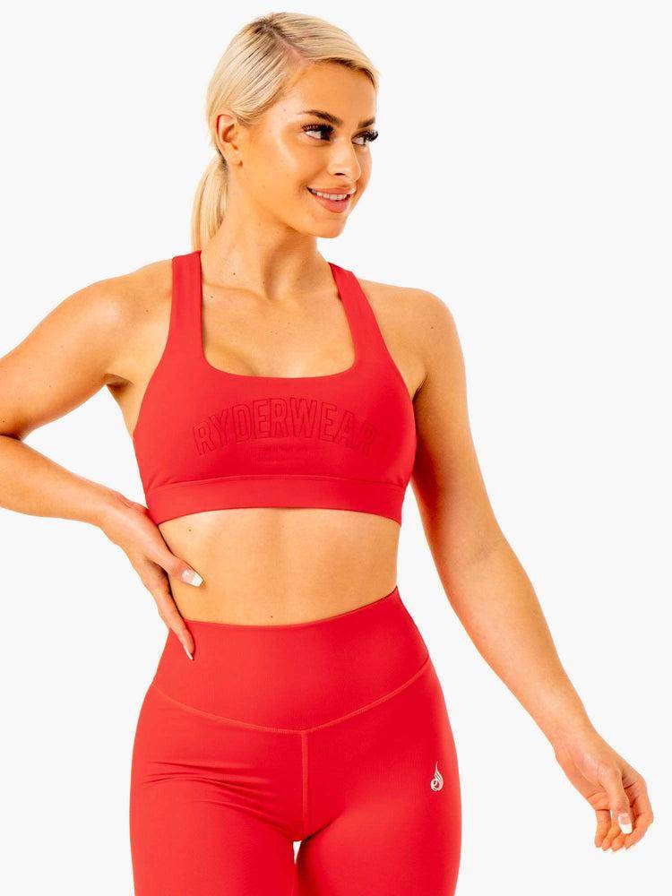 Women\'s Ryderwear Women Sports Bra Knockout Racer Back Sports Bra Red | NZ2417DN