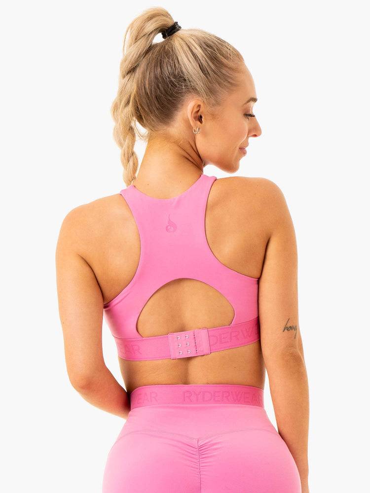 Women's Ryderwear Women Sports Bra Level Up High Impact Sports Bra Pink | NZ2279ZG