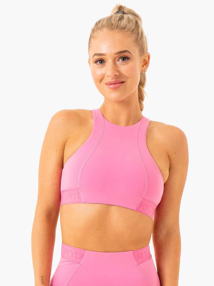 Women's Ryderwear Women Sports Bra Level Up High Impact Sports Bra Pink | NZ2279ZG