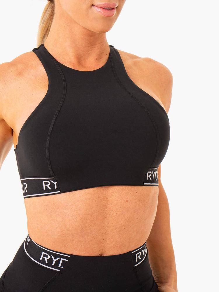 Women's Ryderwear Women Sports Bra Level Up High Impact Sports Bra Black | NZ2394PQ