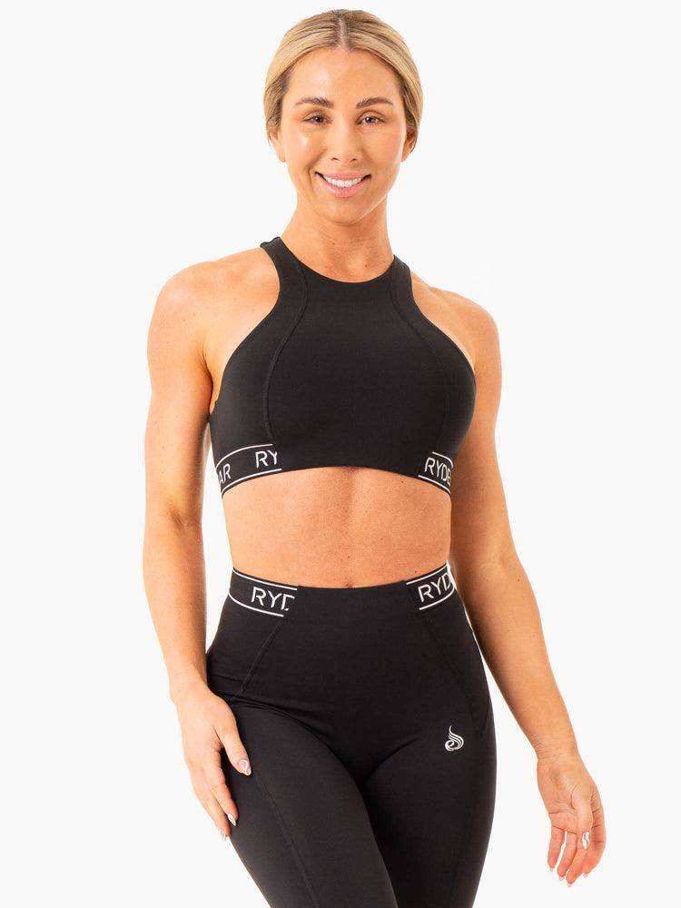 Women's Ryderwear Women Sports Bra Level Up High Impact Sports Bra Black | NZ2394PQ