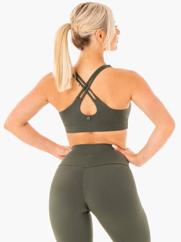 Women's Ryderwear Women Sports Bra Motion Sports Bra Khaki | NZ2317OR