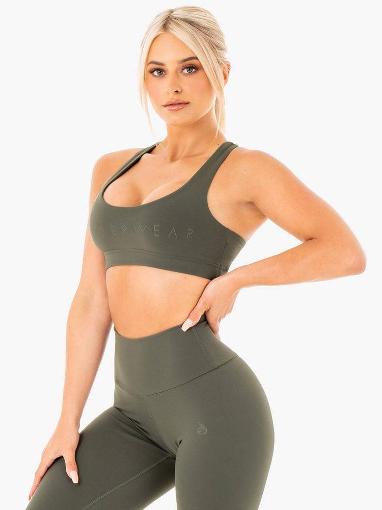 Women's Ryderwear Women Sports Bra Motion Sports Bra Khaki | NZ2317OR