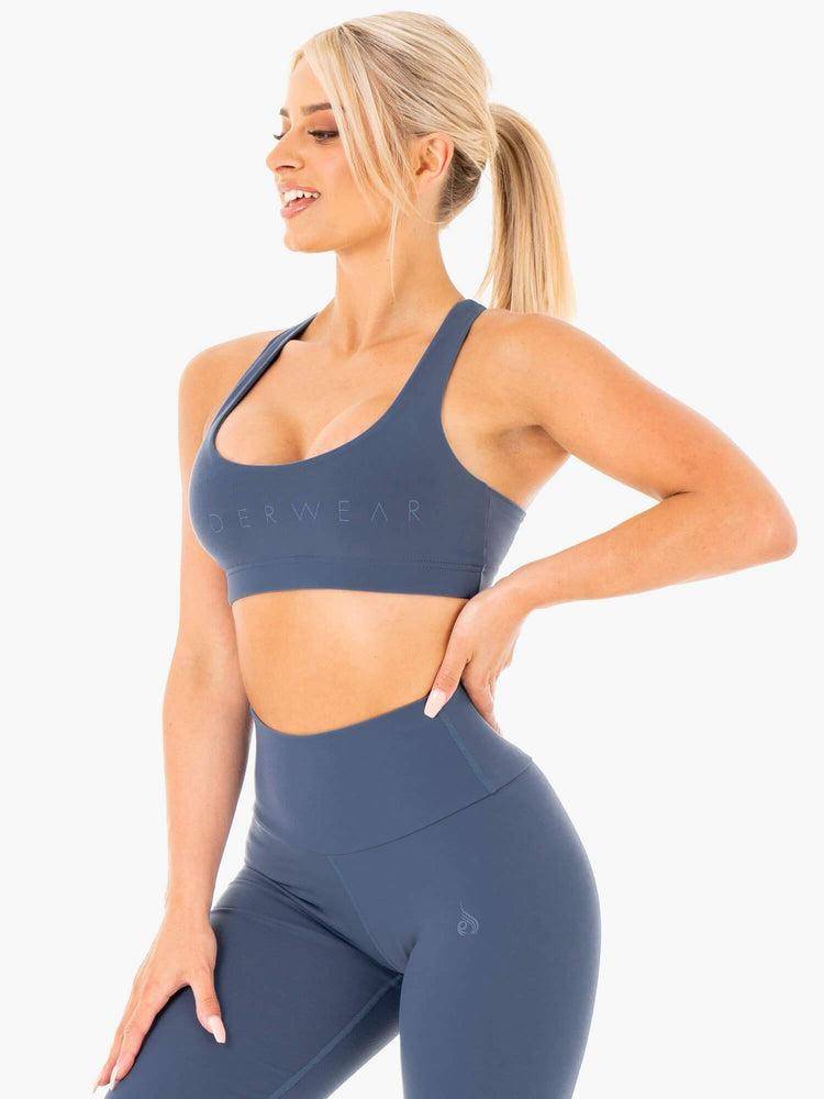 Women's Ryderwear Women Sports Bra Motion Sports Bra Steel Blue | NZ2426RW