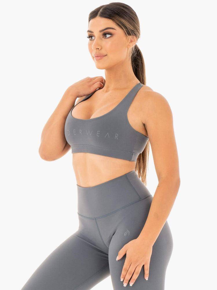 Women's Ryderwear Women Sports Bra Motion Sports Bra Charcoal | NZ2464KI