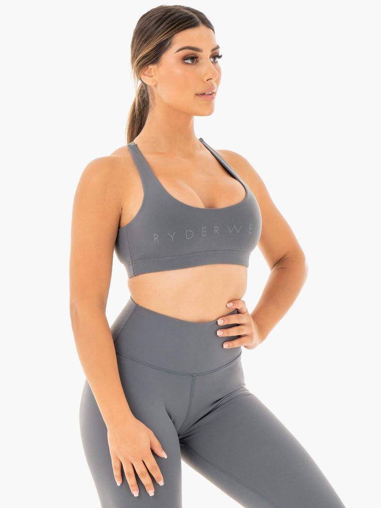 Women's Ryderwear Women Sports Bra Motion Sports Bra Charcoal | NZ2464KI