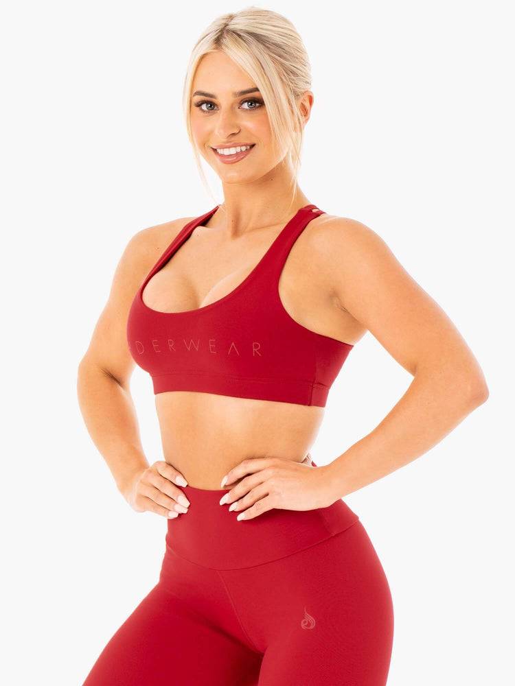 Women's Ryderwear Women Sports Bra Motion Sports Bra Red | NZ2468FM