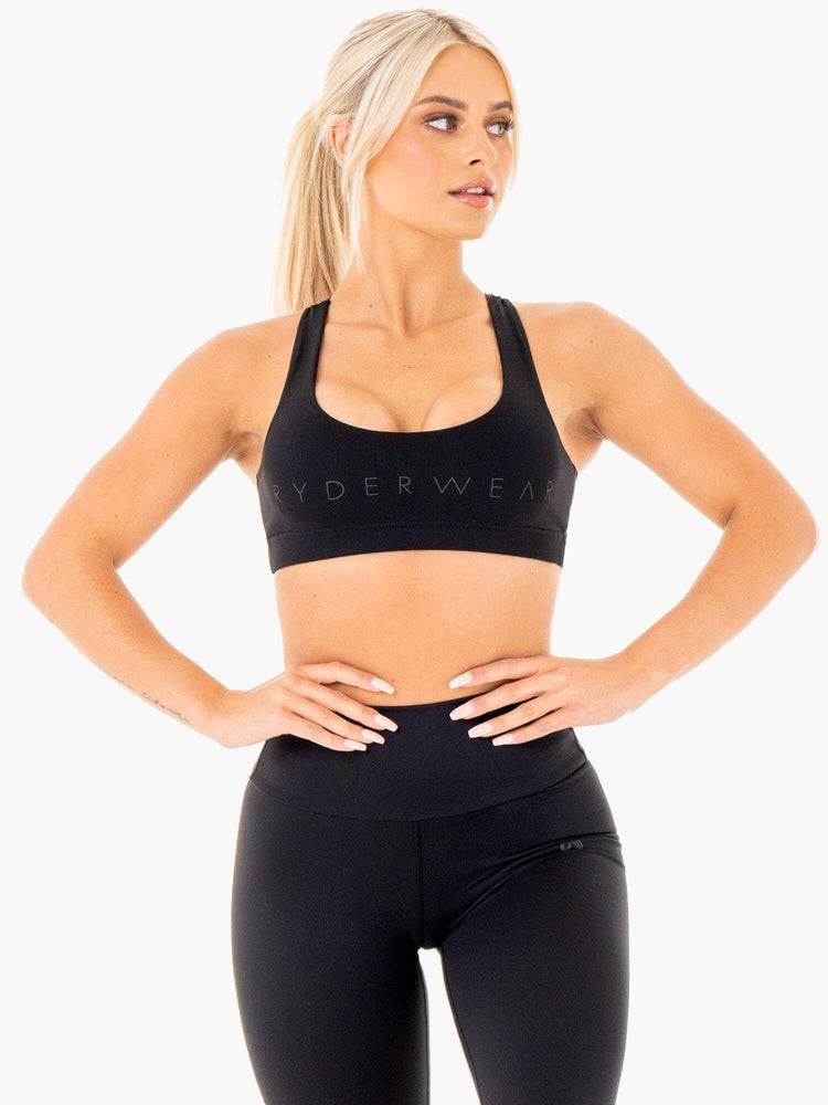 Women's Ryderwear Women Sports Bra Motion Sports Bra Black | NZ2536BC