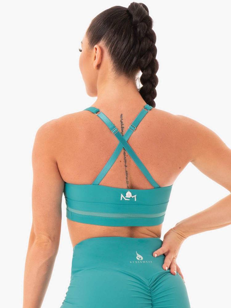 Women's Ryderwear Women Sports Bra NEM X RW Sports Bra Teal | NZ2454WY