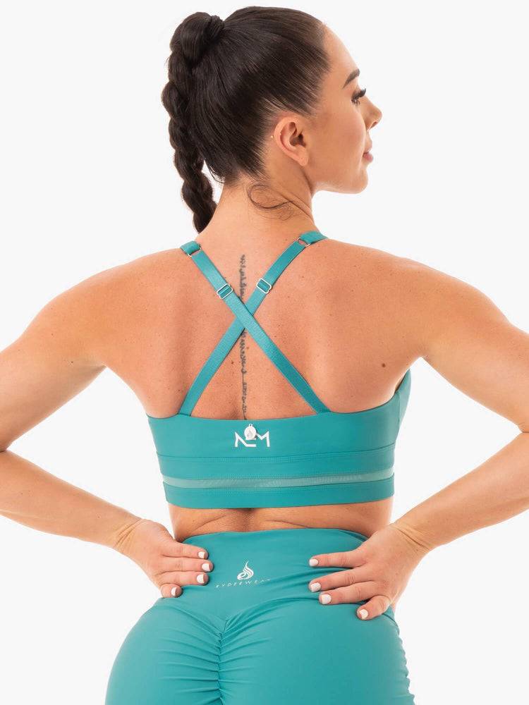 Women's Ryderwear Women Sports Bra NEM X RW Sports Bra Teal | NZ2454WY