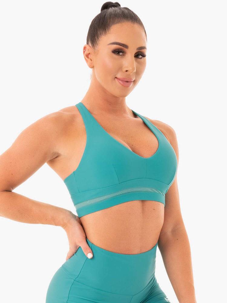 Women's Ryderwear Women Sports Bra NEM X RW Sports Bra Teal | NZ2454WY