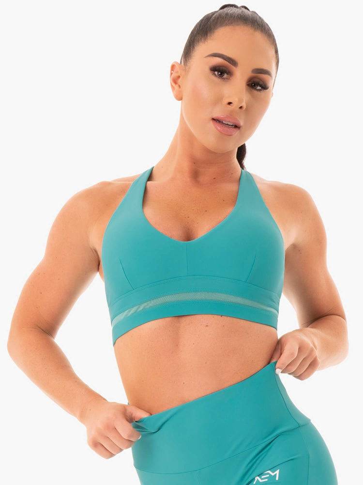 Women\'s Ryderwear Women Sports Bra NEM X RW Sports Bra Teal | NZ2454WY