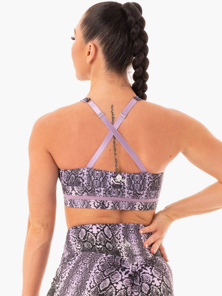 Women's Ryderwear Women Sports Bra NEM X RW Sports Bra Purple Snake | NZ2497AP