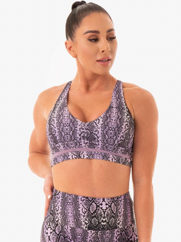 Women's Ryderwear Women Sports Bra NEM X RW Sports Bra Purple Snake | NZ2497AP