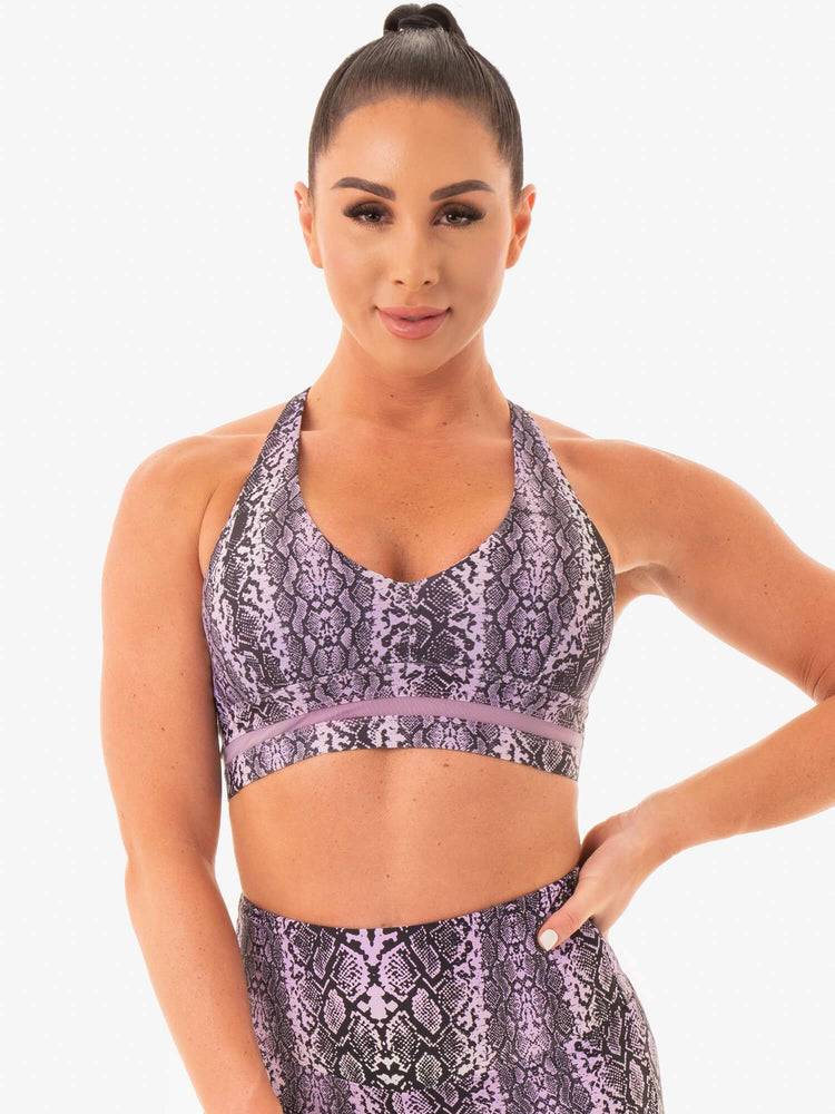 Women\'s Ryderwear Women Sports Bra NEM X RW Sports Bra Purple Snake | NZ2497AP