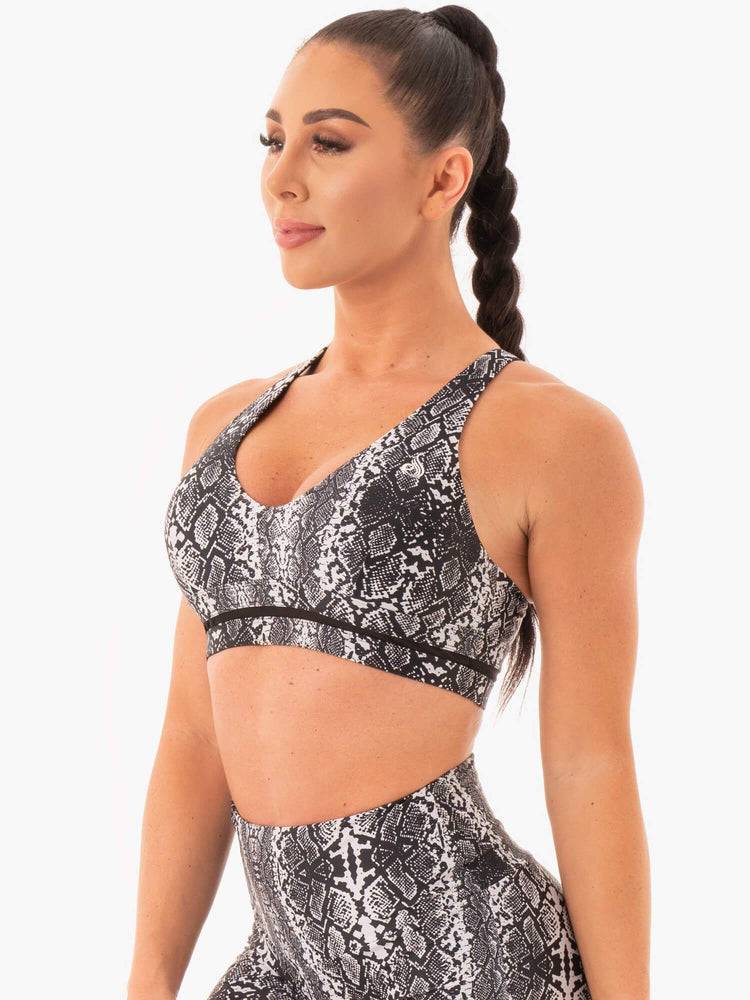 Women's Ryderwear Women Sports Bra NEM X RW Sports Bra White Snake | NZ2500IS