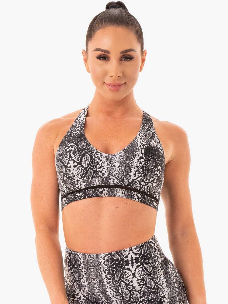 Women's Ryderwear Women Sports Bra NEM X RW Sports Bra White Snake | NZ2500IS