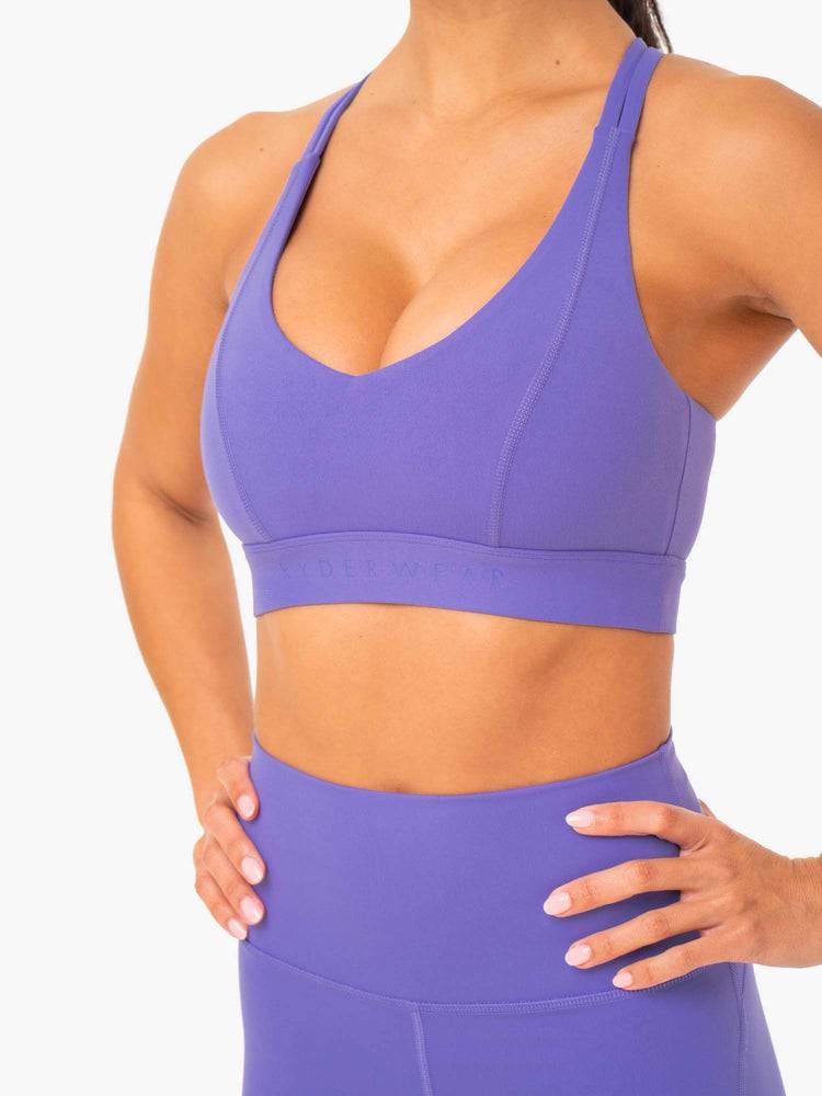 Women's Ryderwear Women Sports Bra NKD Align Sports Bra Purple | NZ2422IS