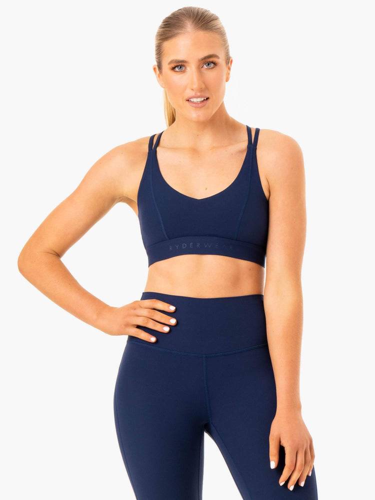 Women\'s Ryderwear Women Sports Bra NKD Align Sports Bra Navy | NZ2486CE