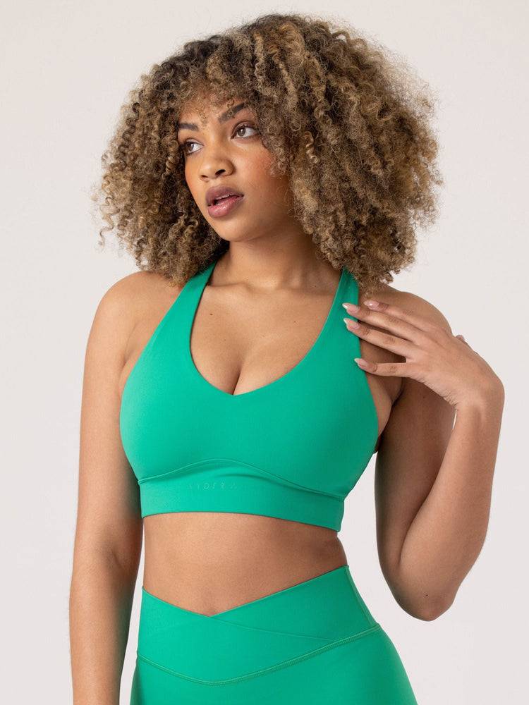 Women\'s Ryderwear Women Sports Bra NKD Cross Over Sports Bra Green | NZ2286QZ