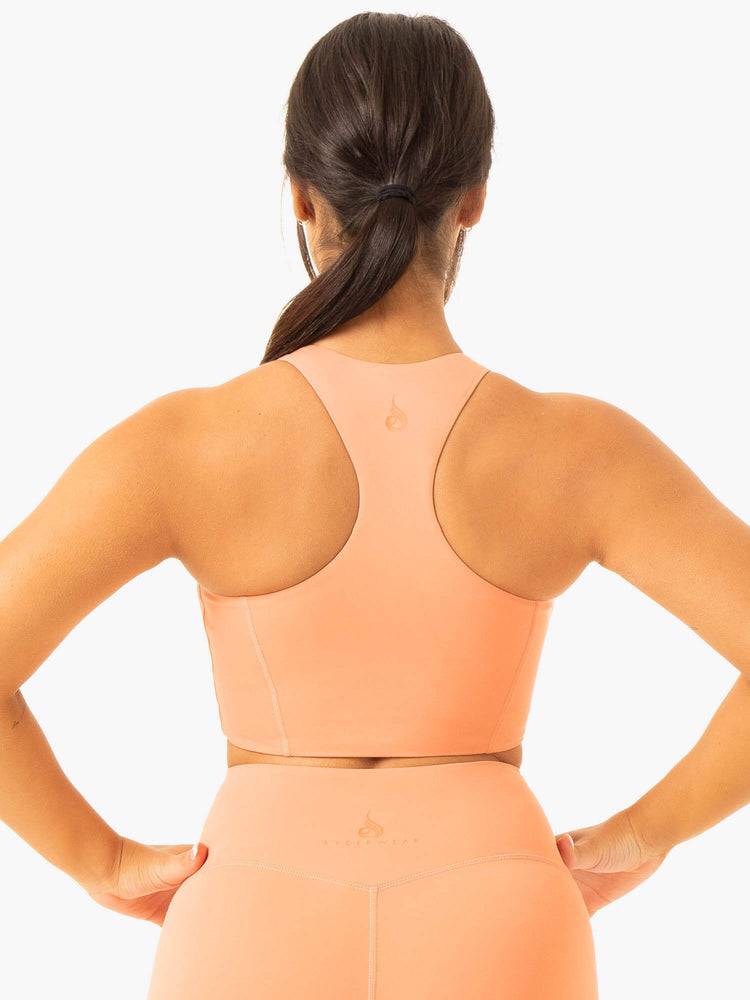 Women's Ryderwear Women Sports Bra NKD Frame Long Line Sports Bra Terracotta | NZ2225KI