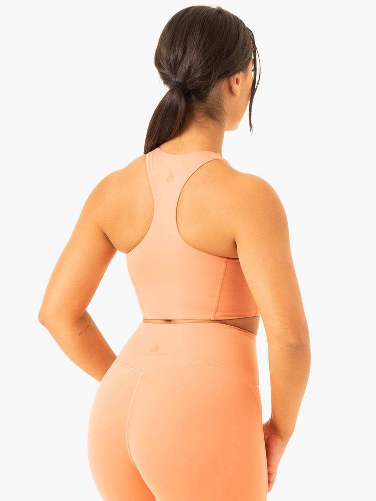 Women's Ryderwear Women Sports Bra NKD Frame Long Line Sports Bra Terracotta | NZ2225KI