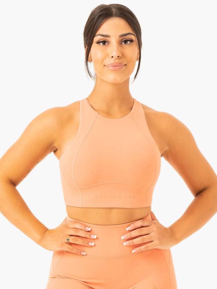 Women\'s Ryderwear Women Sports Bra NKD Frame Long Line Sports Bra Terracotta | NZ2225KI