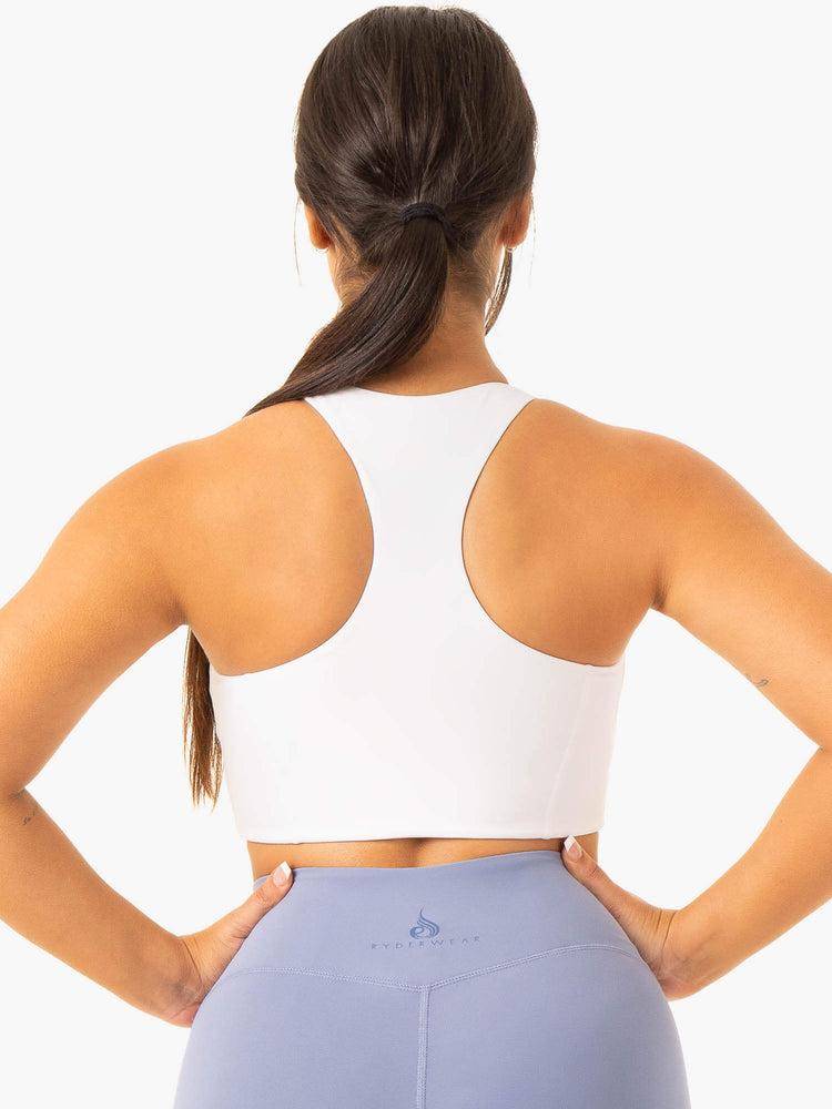 Women's Ryderwear Women Sports Bra NKD Frame Long Line Sports Bra White | NZ2234QZ