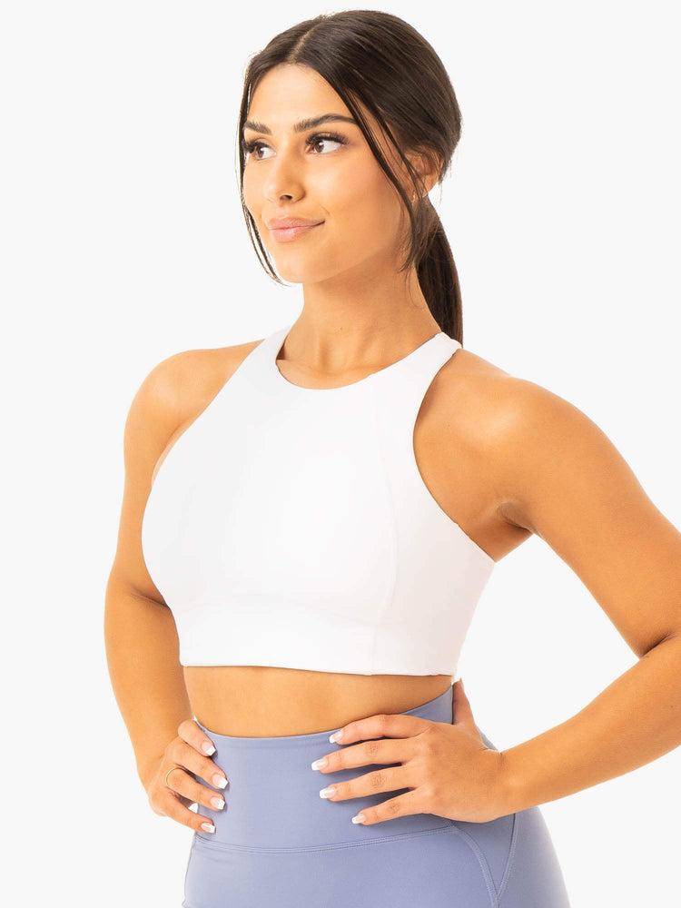 Women's Ryderwear Women Sports Bra NKD Frame Long Line Sports Bra White | NZ2234QZ