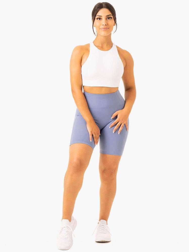 Women's Ryderwear Women Sports Bra NKD Frame Long Line Sports Bra White | NZ2234QZ