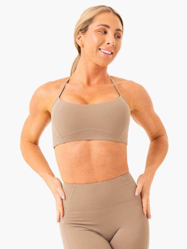 Women's Ryderwear Women Sports Bra NKD Frame Sports Bra Latte | NZ2302JJ