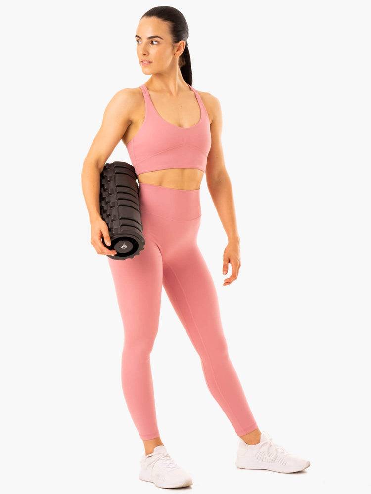 Women's Ryderwear Women Sports Bra NKD Refine Sports Bra Dusty Pink | NZ2354BC