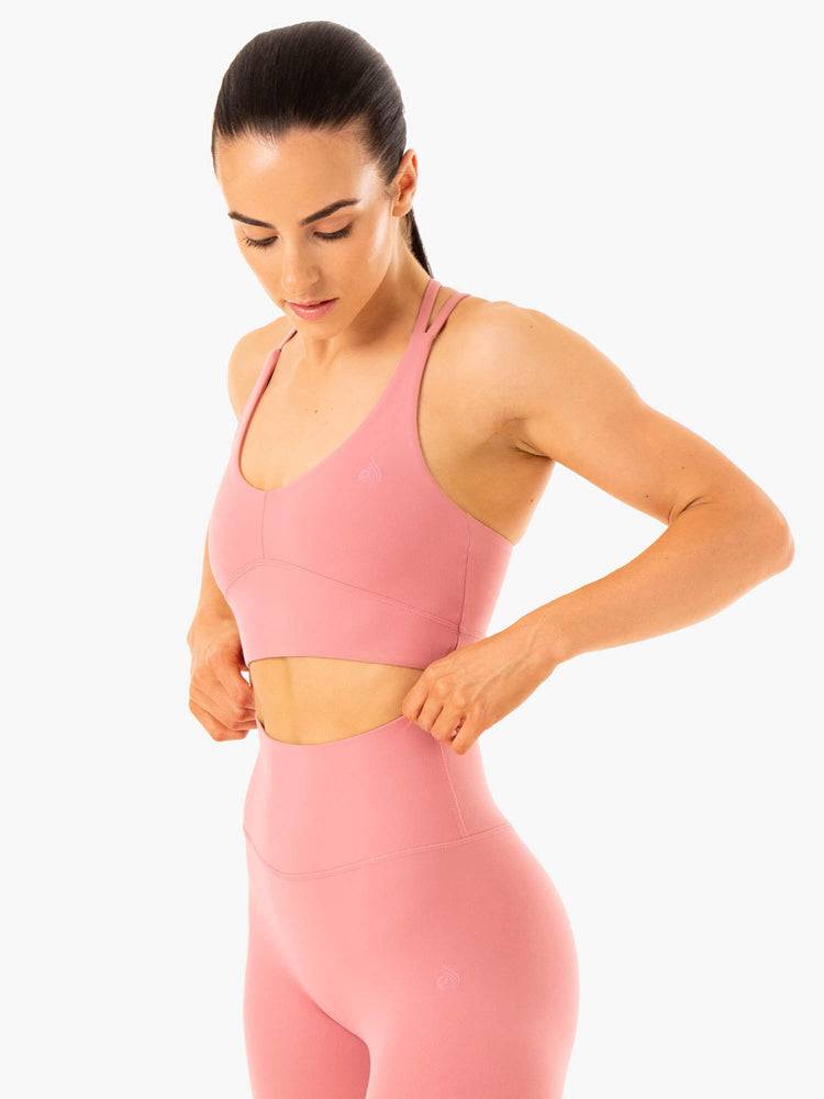 Women's Ryderwear Women Sports Bra NKD Refine Sports Bra Dusty Pink | NZ2354BC