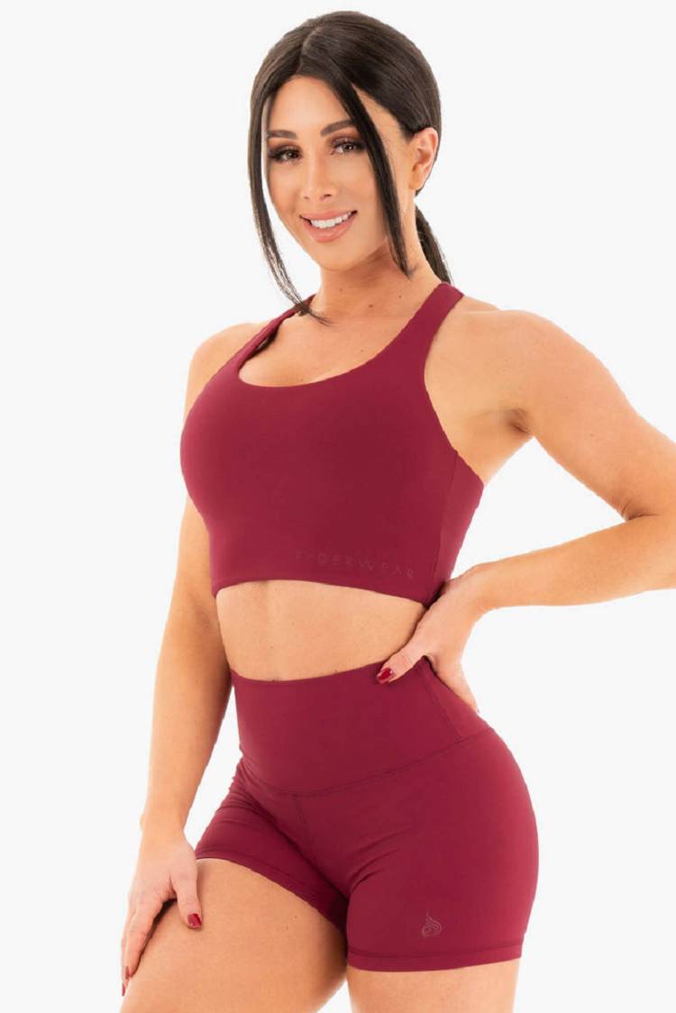 Women's Ryderwear Women Sports Bra NKD Sports Bra Berry Red | NZ2558WY