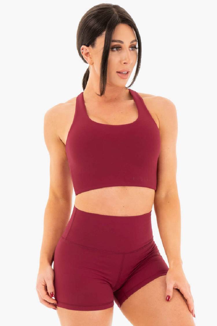 Women's Ryderwear Women Sports Bra NKD Sports Bra Berry Red | NZ2558WY